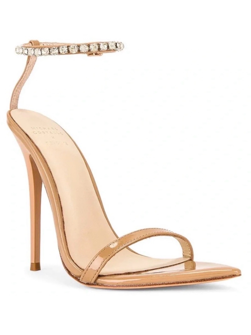Hard To Find Revolve Michael Costello Selene Sandal Crystal Nude Heel 5.5